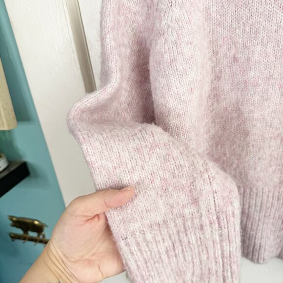 Ann Taylor Wool Blend Mock Neck Fuzzy Sweater Pink Preppy Lagenlook Feminine S - Picture 4 of 15